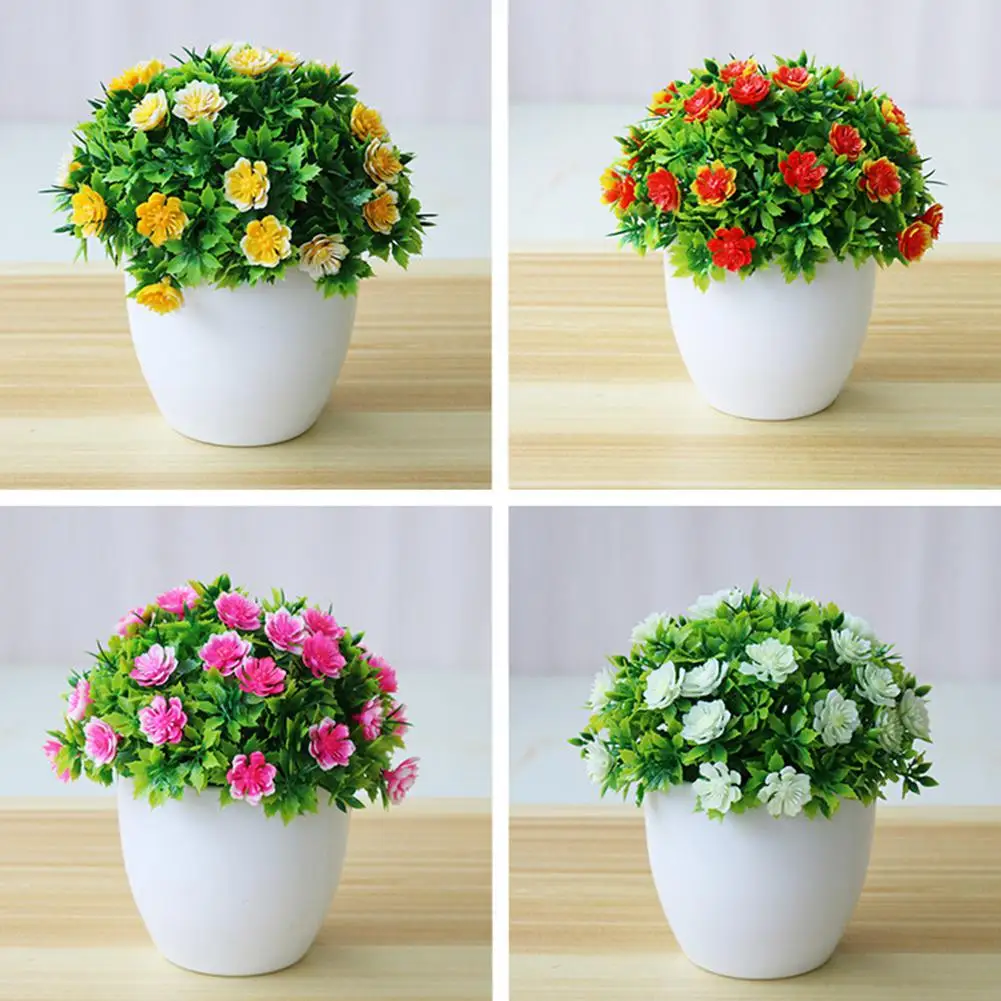 

DishyKooker Artificial Tabletop Bonsai Simulate Flower Pot for Home Dining Table Decor