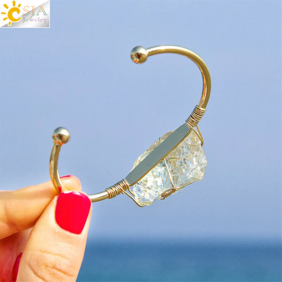 Stone Bracelet CSJA Natural Stone Copper For Women