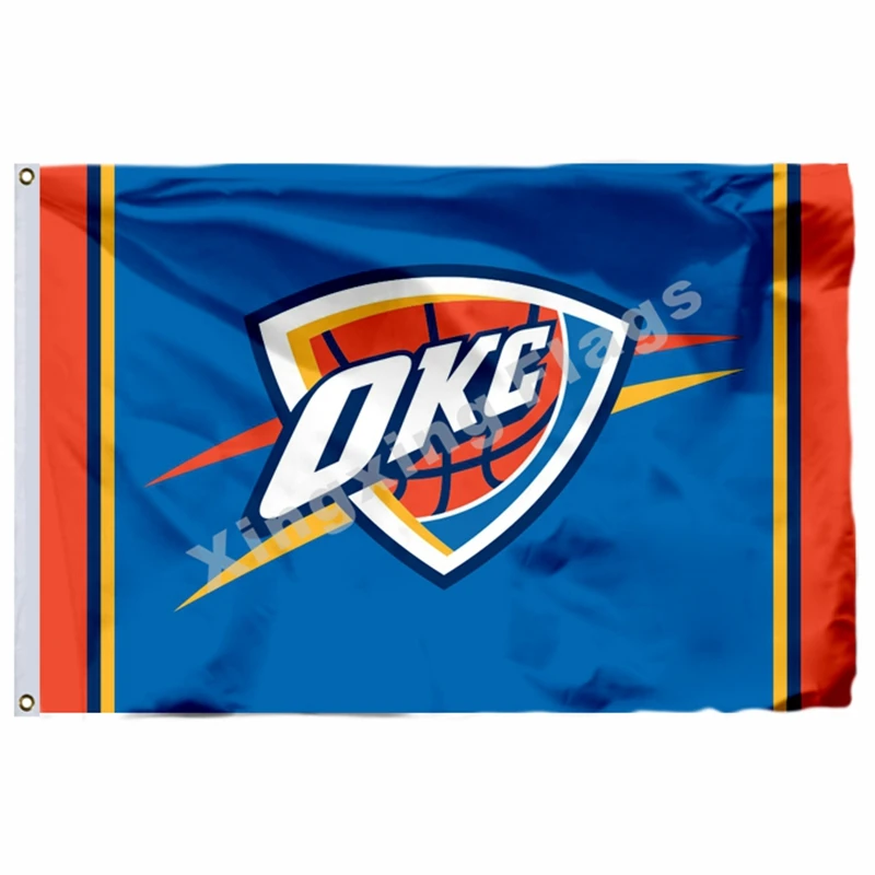 Oklahoma City Thunder нации 3ft X 5ft полиэстер Oklahoma City Thunder баннер летающие Размеры № 4 90X150 см