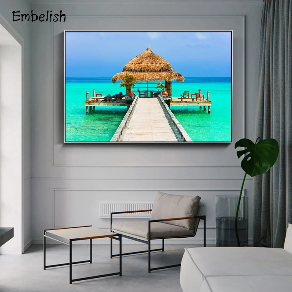 Embelish 1 Pieces Wooden Bridge Landscape Wall Art Pictures For Living Room Modern Home Decor Posters HD Print Canvas Paintings | Дом и сад