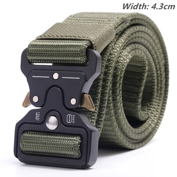

Outdoor Quick Release Hunting Training Waistband Military Tactical Metal Buckle Adjustable Army Nylon Belt Width 3.8CM 4.3CM