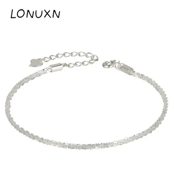 

20.5+3.5cm high quality 100% 925 Sterling Silver DIY Bracelets Women Simple Gypsophila Chain Bracelet Fashion Jewelry Party Gift
