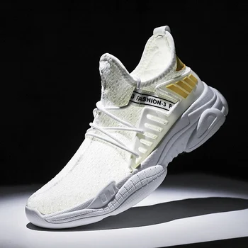 

Men's Casual Shoes Outdoor Breathable Soft Sneakers High Quality Mesh Summer Flying Fabric Casual Shoes Krasovki Zapatos Hombre