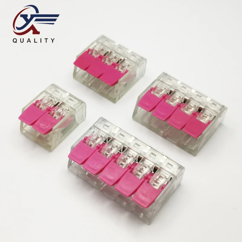 

Electrical Wiring Terminals PCT-222 Pink Household Wire Connectors Fast Terminals For Connection Of Wires push-in Terminal Block