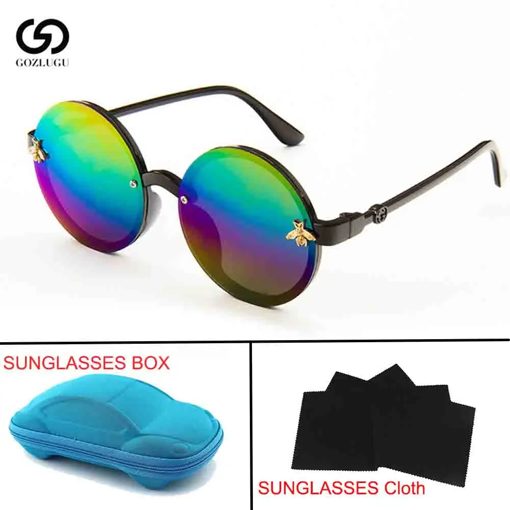 new fashion children's brand design baby girl boy glasses bees round cute children's sunglasses