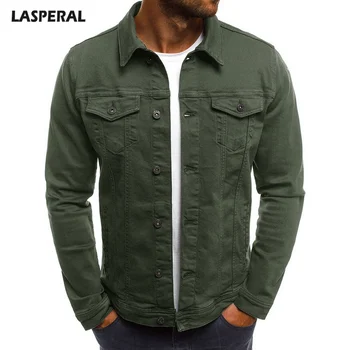 

Casual Men's Denim Jacket Fashion Autumn Street Wear Turn-down Collar Solid Coat Mens Jean Clothing Plus Size M-3XL