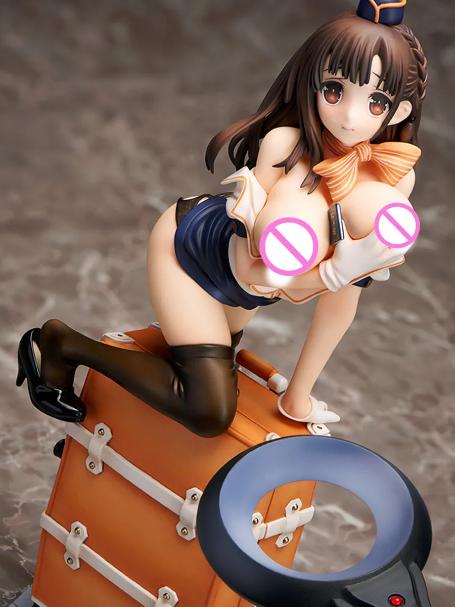 

1/6 Adult Dolls Anime Sexy Stewardess Ver. Luggage Girl Figures PVC 22 CM Action Figures Collectible Decor Model Toy BOX D604