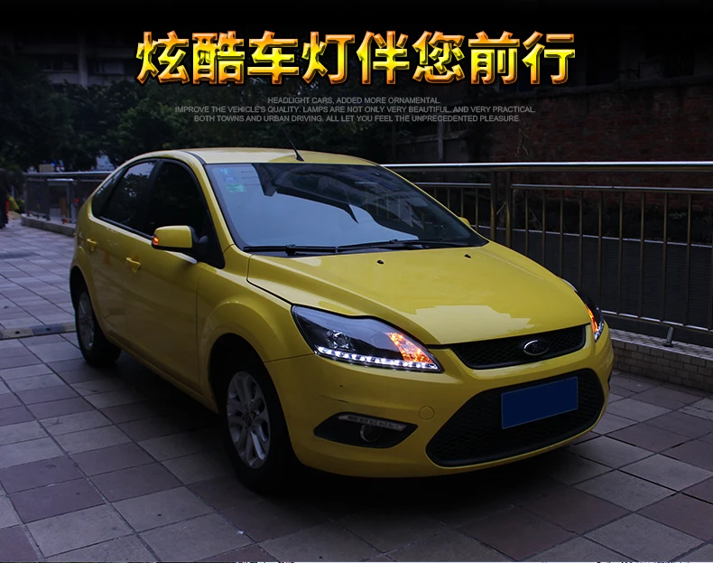 Автомобильный стильный головной светильник s для Ford Focus 2009-2011 светодиодный головной светильник для фокусировки Головной фонарь светодиодный дневной ходовой светильник светодиодный DRL Bi-Xenon HID