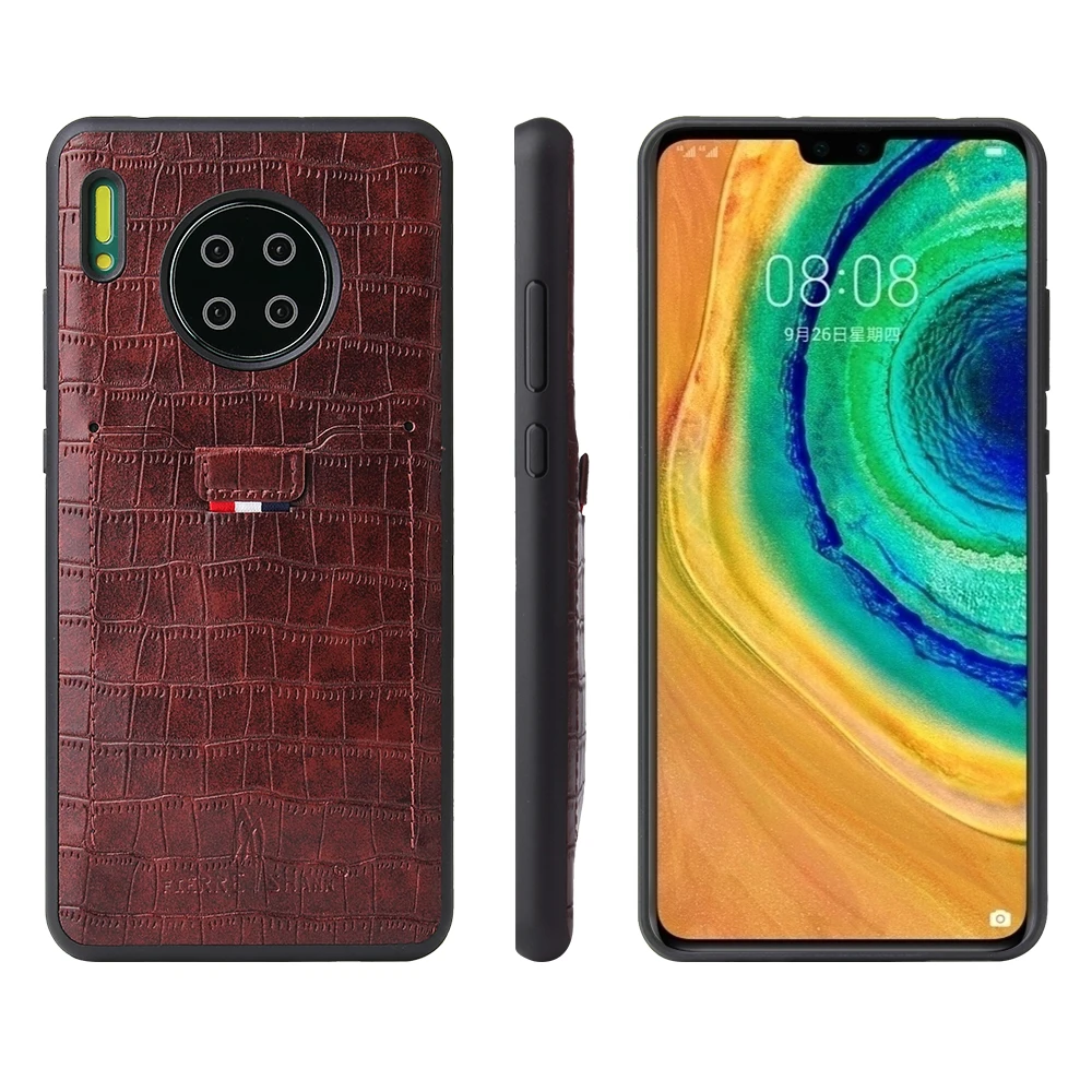 Чехол из крокодиловой кожи для huawei mate 30, кожаный чехол для huawei mate 30 Pro, высококачественный чехол с отделением для карт