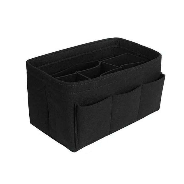 HHYUKIMI Brand Make up Organizer Felt Insert Bag For Handbag Travel Inner Purse Portable Cosmetic Bags Fit Various Brand Bags b1