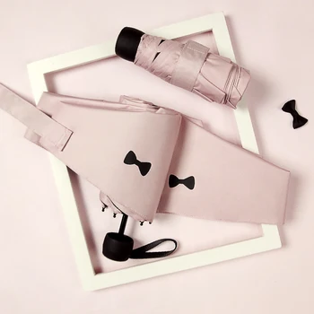 

Mini Ultra Light 5 Fold Uv Protection Folding Umbrella Cute Black Coating Ladies Sun Umbrella Portable Pocket Rain Gear U6B