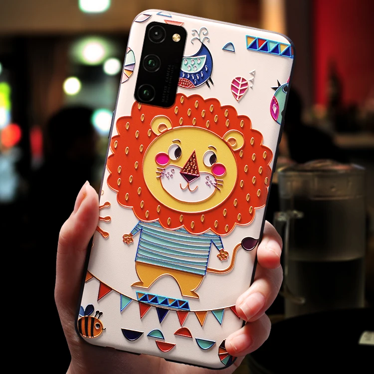 Чехол с 3d тиснением для Huawei Honor View 30 Pro V30 Nova6 задняя крышка мягкие милые чехлы