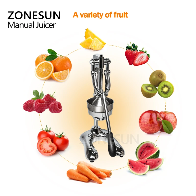 ZONESUN соковыжималка из нержавеющей стали для цитрусовых фруктов, пищалка, ручная соковыжималка для лимонов, фруктов, пресс-машина, Ручной пресс, соковыжималка для дома, коммерческая