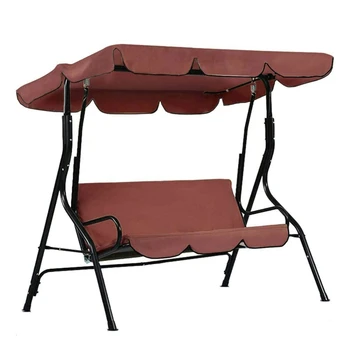 

BEAU-Patio Swing Canopy Cover Set - Swing Replacement Top Cover + Swing Cushion Cover for 3 Seat Swing Waterproof Covers