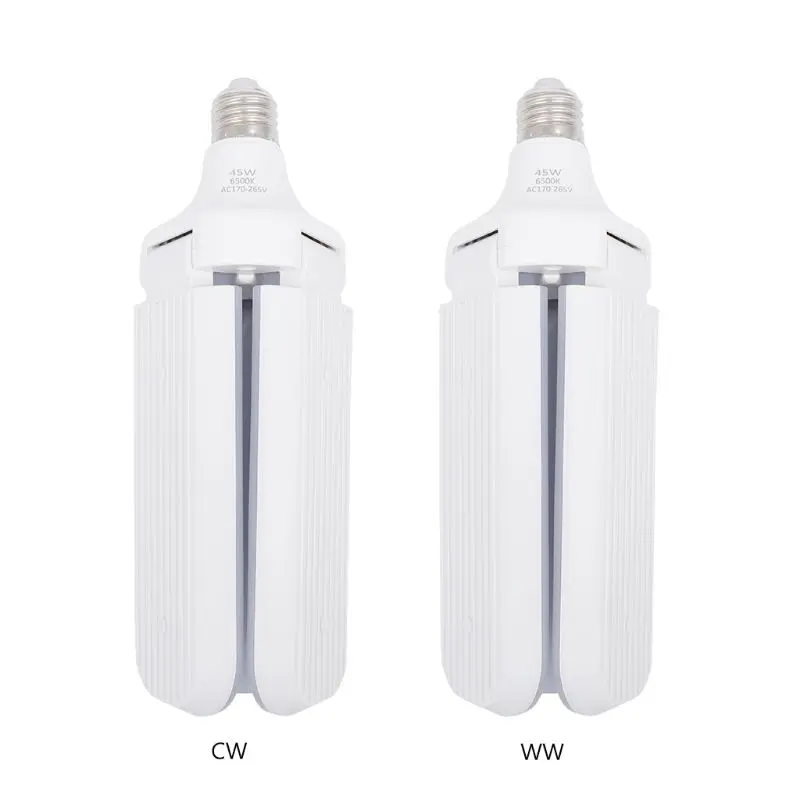 

E27 LED Foldable Light Fan Shape Super Bright Bulb 220V 45W Angle Adjustable Ceiling Lamp Home Energy Saving Lights for LED