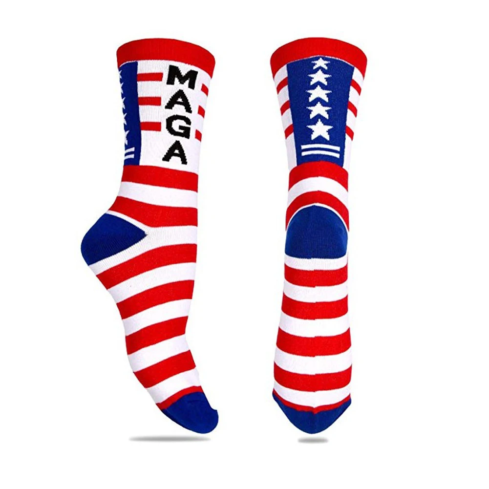 Goocheer новые носки Дональд Трамп мага всеобщие Футбольные Звезды полосатые повседневные Унисекс Чулки