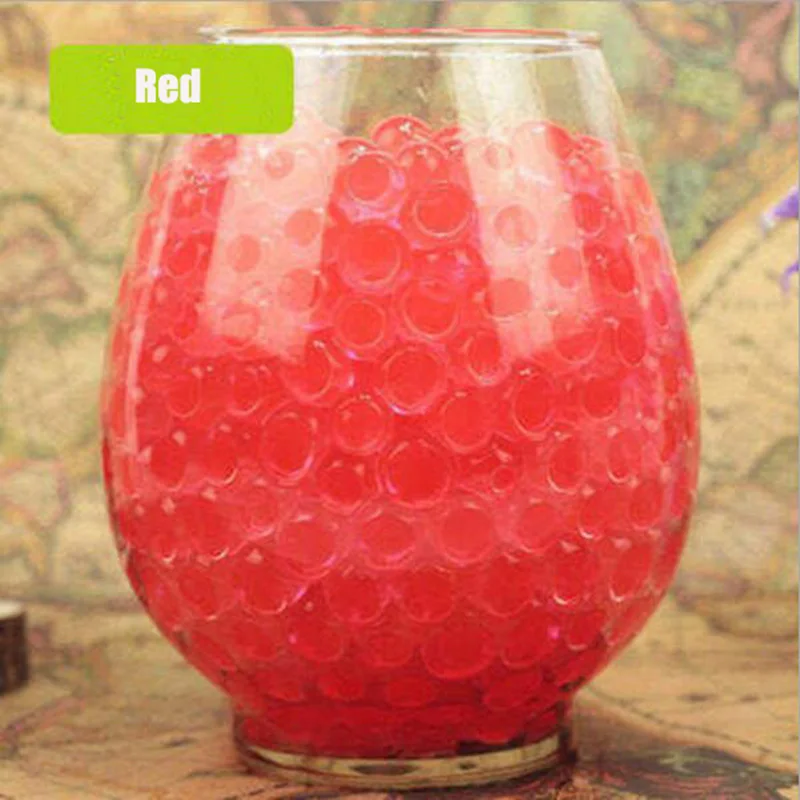 100 шт./пакет кристаллическая почва грязи гидрогель гель, детские игрушки по оптовой цене водные бисеры взросления водные шары Свадебные дома в горшке украшения г - Цвет: Красный