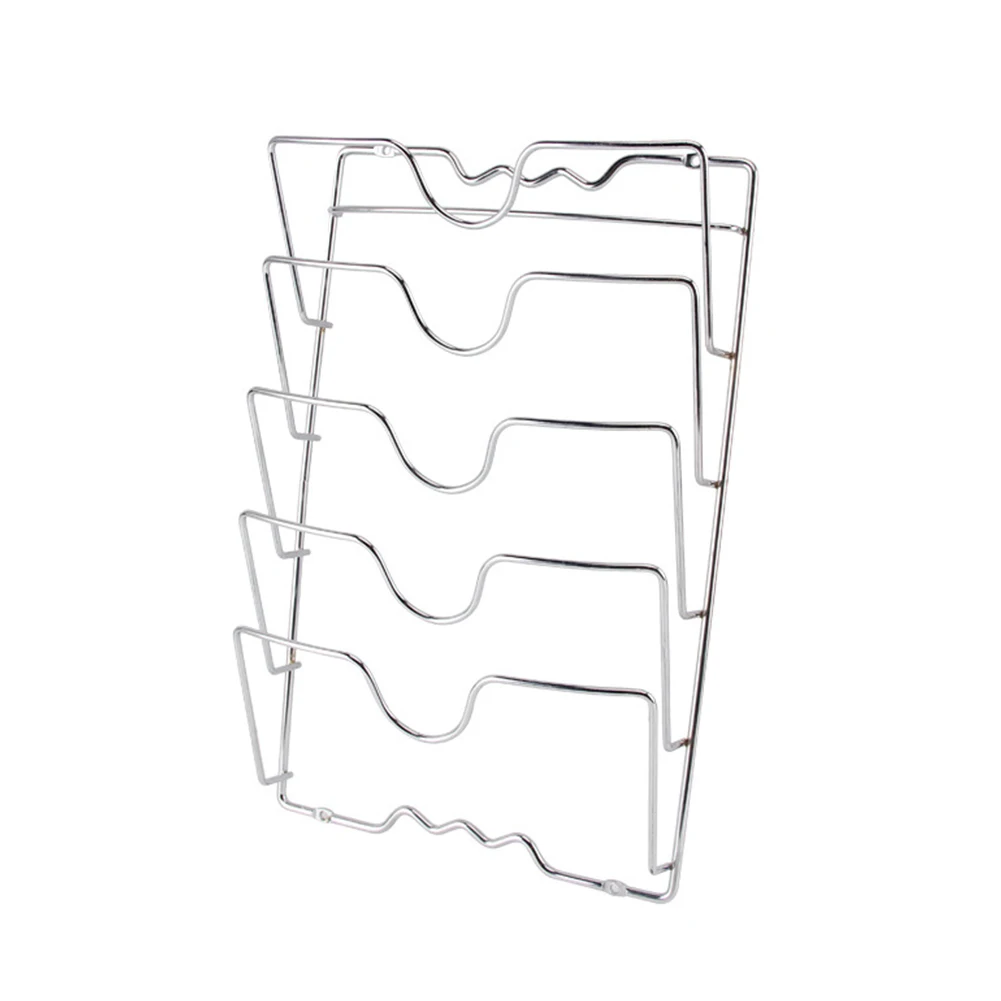 Кухня стеллаж для хранения противоударной защитой для просушки металла кастрюлю стеллаж для выставки товаров крышка отдыха стойка с держателем ложек Кухня инструмент 5 Слои 43*27,5*10,2 см