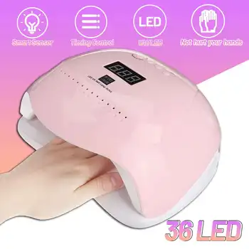 

36LED UV LED Nail Art Dryer Lamp 10/30/60/99s Smart Timer Infrared Sensor Nail Gel Drying Lamp Polishing Machine Nail Art Tools