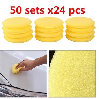 

50set /24PCS Car Polishing Round Foam Waxing Pad Vehicle Sponge Applicator Cleaning Pad For Wholesale Drop Ship
