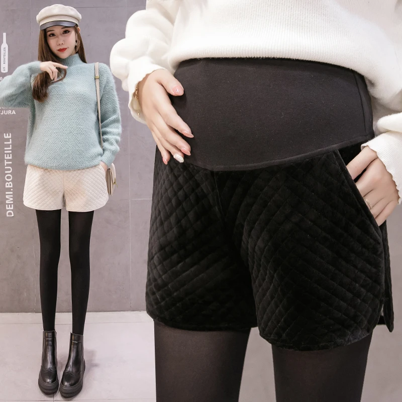 Повседневные модные шорты для беременных; сезон осень-зима; шорты для беременных; теплая женская одежда; шорты с завышенной талией для беременных