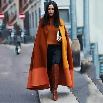 

Winter Cloak Women Soft Patchwork Sleeveless Capes Shawl Windbreaker Coat Ponchos Mujer Invierno Elegantes Cape Poncho Women