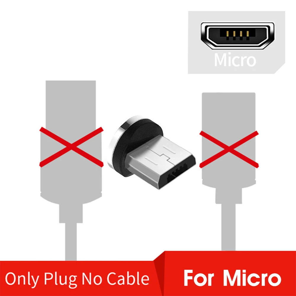 Магнитный USB кабель для быстрой зарядки usb type-C кабель для iPhone 11 Pro XS Max Магнитный кабель для передачи данных для Redmi K20 Micro USB сплав - Цвет: Only Micro B Plug