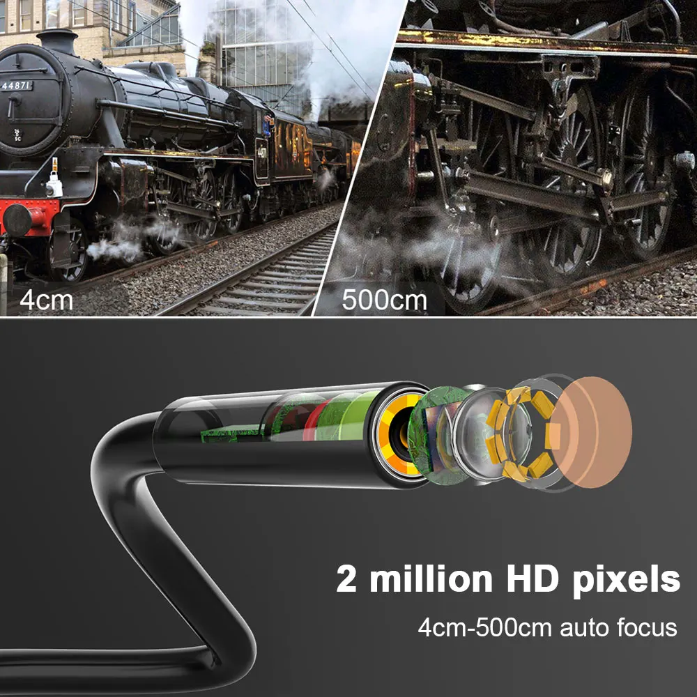 Portable Ear Spoon Borescope Handheld Endoscope Inspection Camera Photos ABS Inskam129 8mm Real-Time Video Microscope