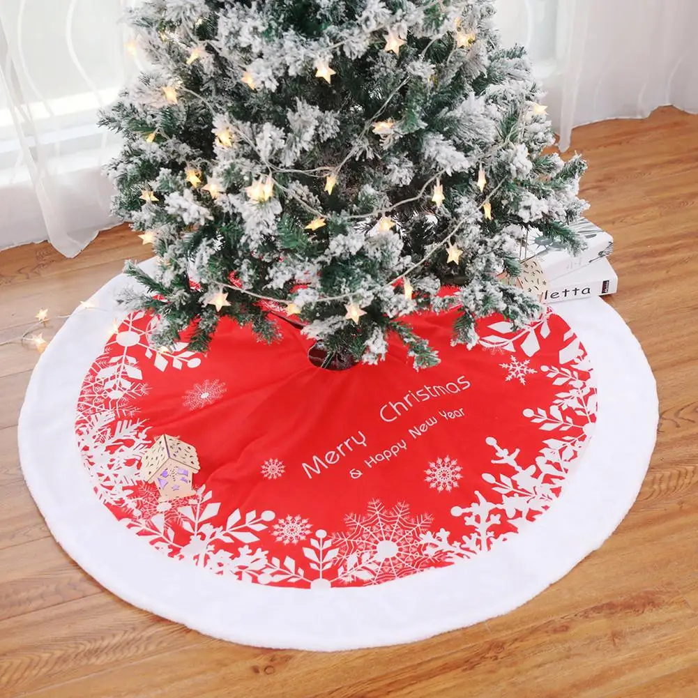 

90/122cm Christmas Tree Skirt Base Floor Mat Cover XMAS Tree Ornament Christmas Tree Decorations Plush Christmas Tree Skirt