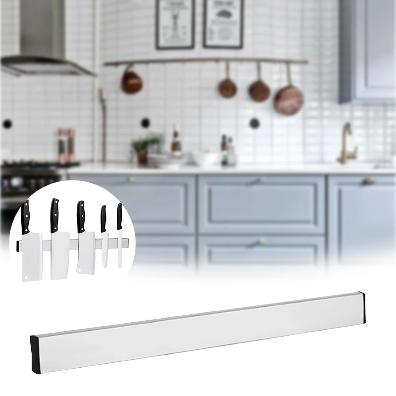 

Multiuse Easily Installation Kitchen Utensil Hook Tool Wall Mounted 304 Stainless Steel New Magnetic Holder Storage Knife Rack