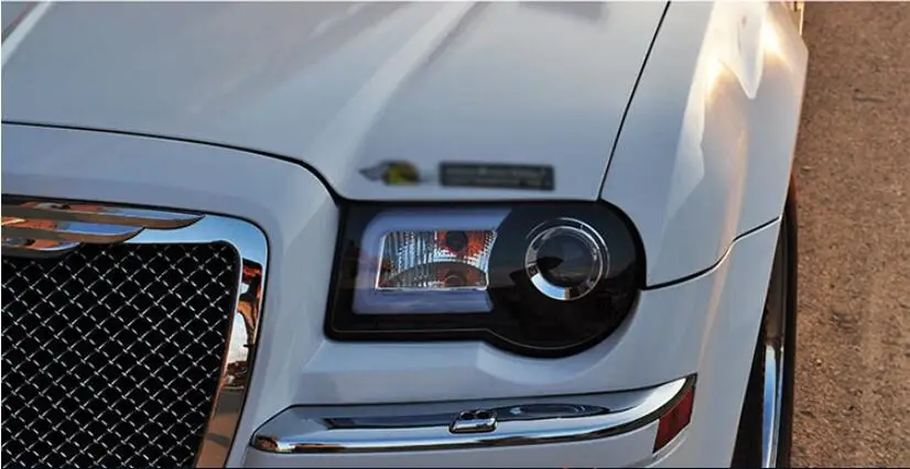 2 шт 2005~ 2010 год автомобильный бупмер головной свет для Chrysler 300C фары автомобильные аксессуары светодиодный DRL Туман для Chrysler 300C фары