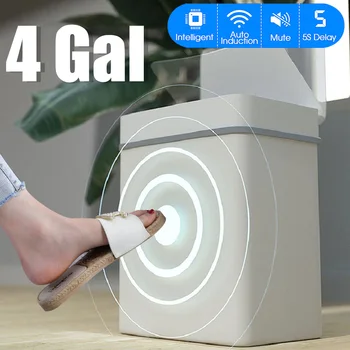 

15L Automatic Touchless Smart Infrared Motion Sensor Rubbish Waste Bin Kitchen Trash Can Garbage Bins for Home Room Kitchen Car