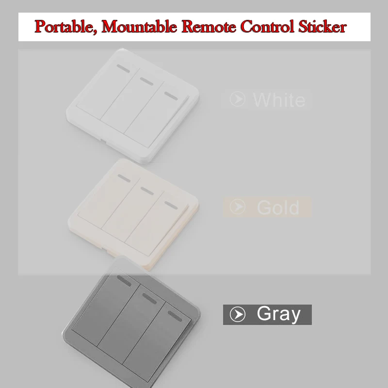 Remote 3 Grey Кнопочный пульт дистанционного управления беспроводной настенный переключатель портативная наклейка кнопочный переключатель RF кулисный переключатель 10A, 110~ 250 В, 86*86 мм - Цвет: Remote 3 Grey