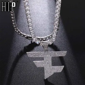 

Hip Hop Iced Out AAA Bling Micro Paved Zircon Team Pendants & Necklaces For Men Rapper Jewelry With Tennis Chain