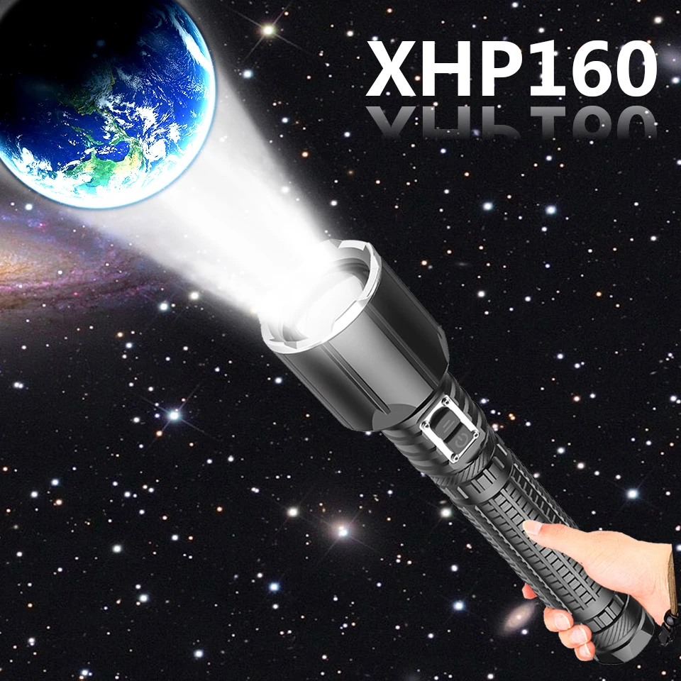 Светодиодный фонарик XHP160 18650 лм самый яркий 16 ядер масштабируемый с Usb-зарядкой