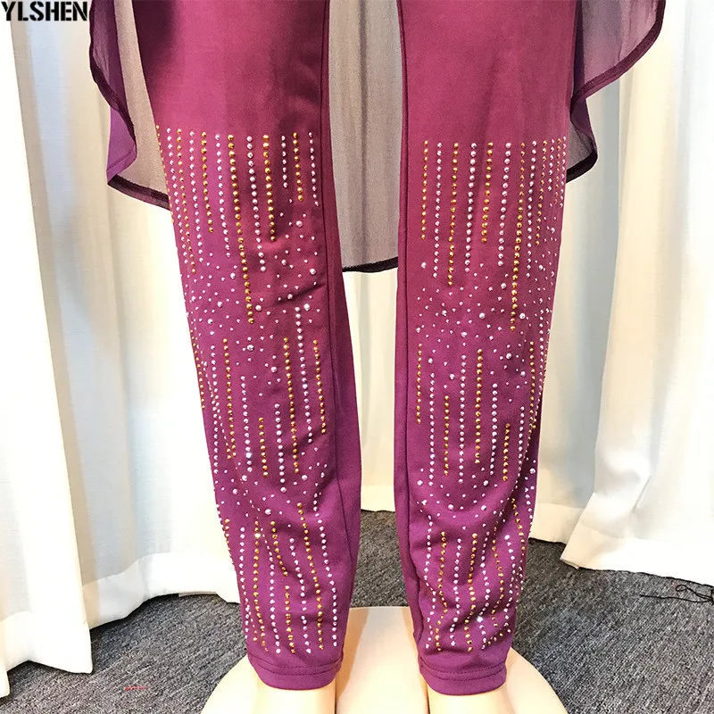 3 Piece Set African Dresses for Women Dashiki Button Diamond African Dress Bodycon Top + Pants Clothes Plus Size Africa Clothing 13