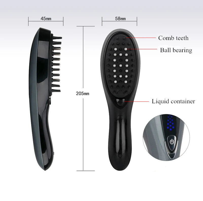 Pettine per la cura dei capelli Liquid Import Trattamento per la crescita dei capelli Pettine per massaggio vibrante Anti-caduta dei capelli Massaggiatore per la cura del cuoio capelluto_voghion.com