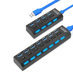 EASYIDEA USB концентратор 3,0 4/7 портов Micro USB 3,0 концентратор разветвитель с адаптером питания USB hab высокая скорость 5 Гбит/с USB разветвитель 3