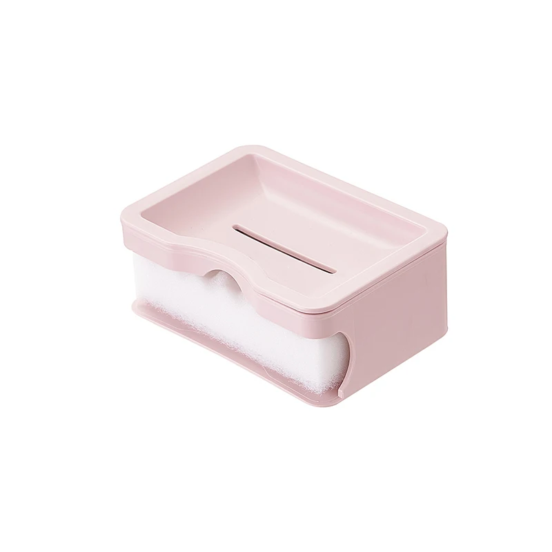 

Soap Dish Bath Shower Sponge Holder Tray Creative Drain Soap Box Double Cleansing Storage Plate Jabonera Zeepbakje Seifenschale
