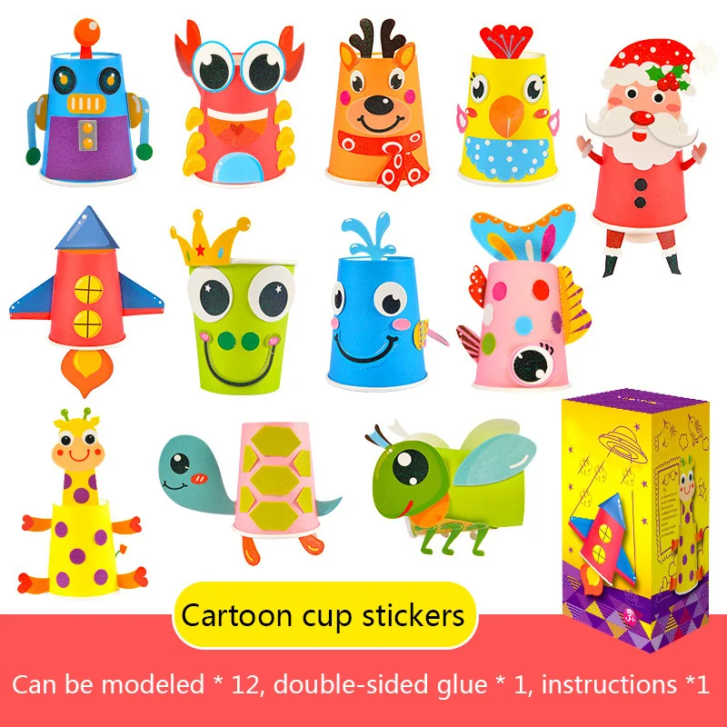 3D Sticker Puzzle Game DIY Cartoon Animal Learning Education Toys For Children Kids DIY Baby Toys for Children Kids Boy Girl