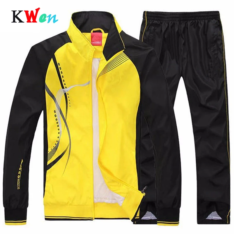 

Men Tracksuit New Men's Set Spring Autumn Men Sportswear 2 Piece Set Sporting Suit Jacket+Pant Sweatsuit Men's' Tracksuit Set
