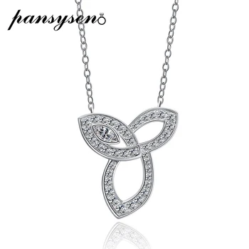 

PANSYSEN 100% Solid 925 Sterling Silver Created Moissanite Diamond Pendant Necklaces Women Fashion Fine Jewekry Necklace Gift