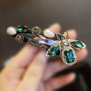 

New Style Crystal Bees Barrettes Industrial Metal Big Bees Man-made Diamond BB Clip Bang Clip Fairy Headband Hair Accessories