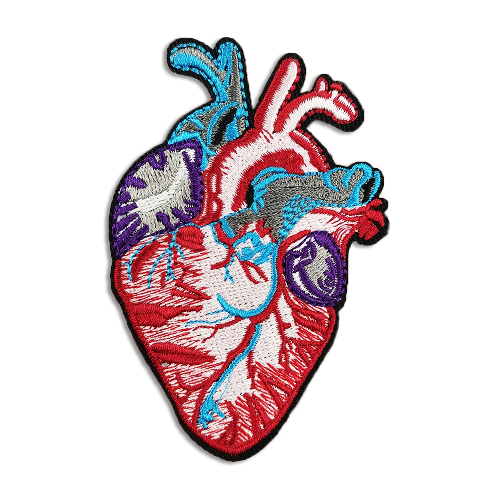 Novelty Punk Anatomical Heart Iron on Patch Embroidered Sewon Coat Bag Cap Badge