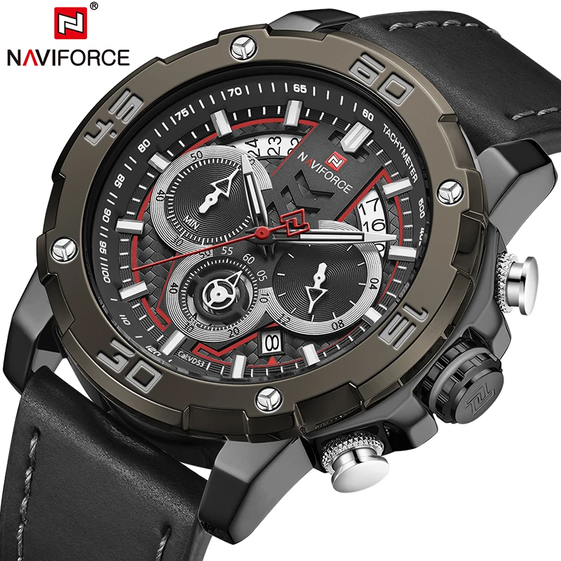 Часы наручные NAVIFORCE Мужские кварцевые брендовые Роскошные водонепроницаемые
