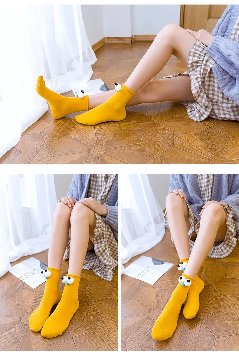 Lustige Socken der Frauen Kurze Baumwolle Heißer Verkauf 3D augen Designer Mode Amüsant Schöne Harajuku kawaii Geschenk Glücklich Nette Socken – Detail 14