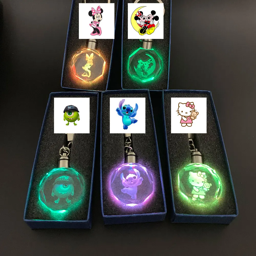 Bright Dragon Ball Crystal the Avengers Key Holder Bag Pendant Jewelry Cartoon Anime Crystal Shiny Ball Led Car Pendant