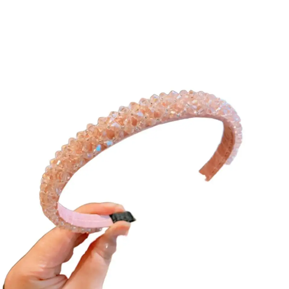 pink headband Модные блестящие Кристальные повязки для волос с бусинами, обруч для волос, Новая Бриллиантовая повязка для волос для женщин, стразы, повязки для волос, аксессуары для волос - Цвет: pink headband