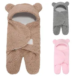 Покрывало для сна пеленание ребенка хлопок плюш мальчики девочки милое одеяло для новорожденных спальный мешок (0-12 месяцев)