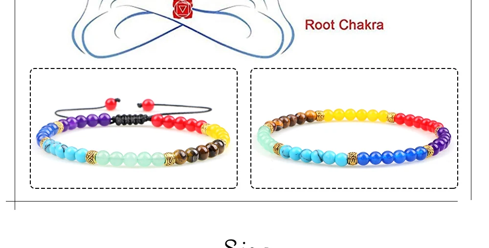 4mm Mini Beads Bracelets Reiki 7 Chakra Healing Balance Bracelet for Women Men Natural Stone Yoga Handmade Bangles femme Jewelry